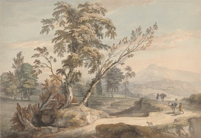 旅人のいるイタリアンの風景2 作： Paul Sandby